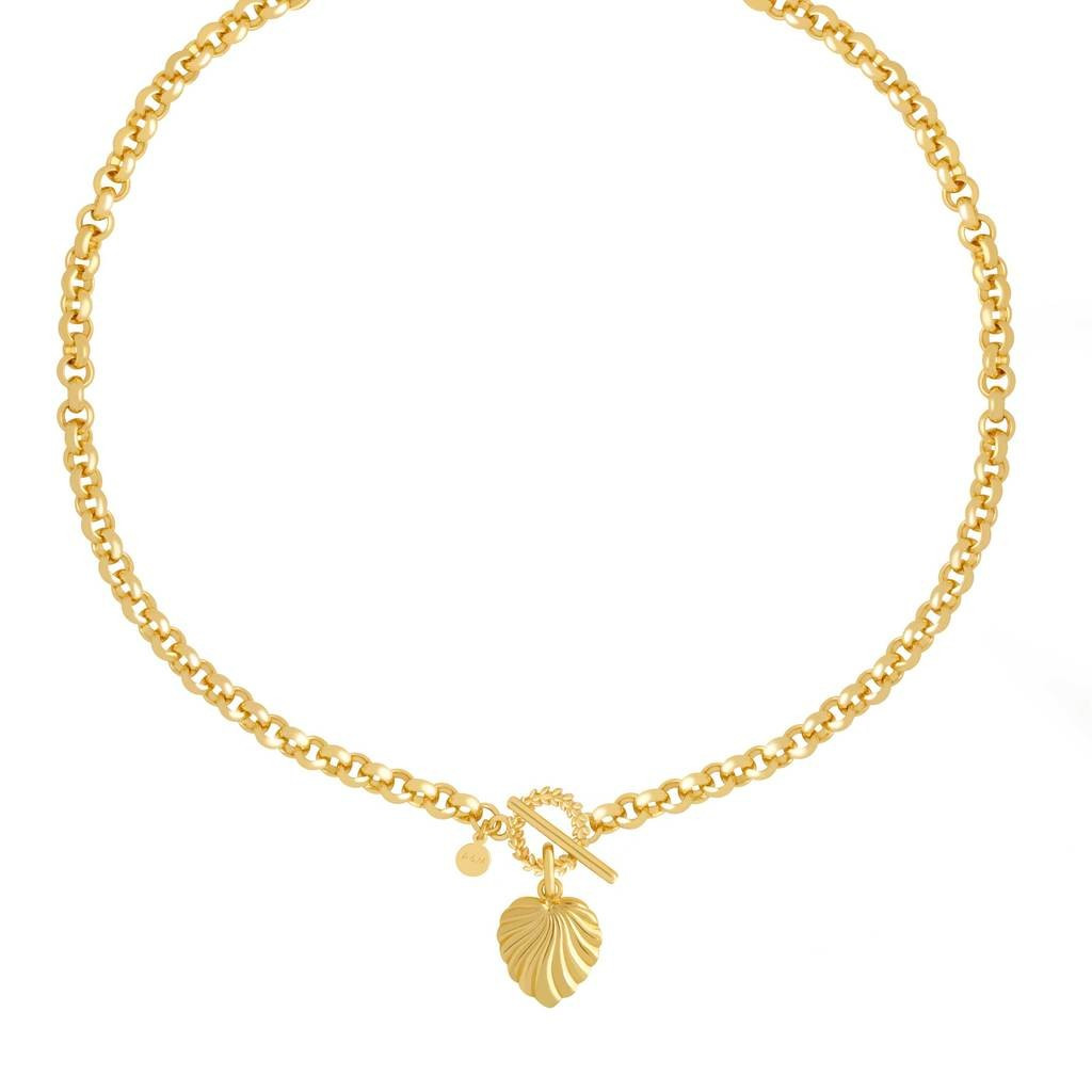 Wreath T-Bar Chunky Necklace in Gold | Astrid and Miyu
