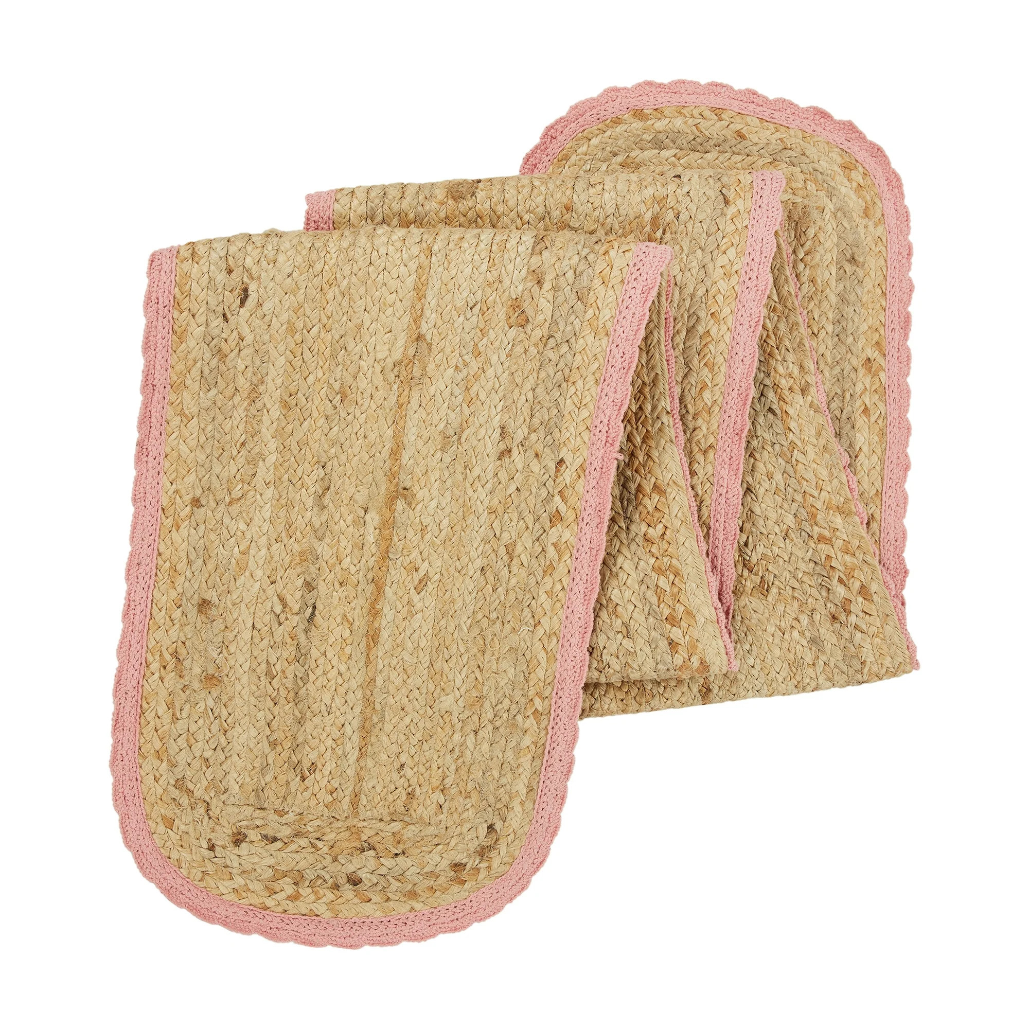 The Pioneer Woman 100% Jute Crochet Table Runner, Natural & Coral, 14"W x 90"L | Walmart (US)