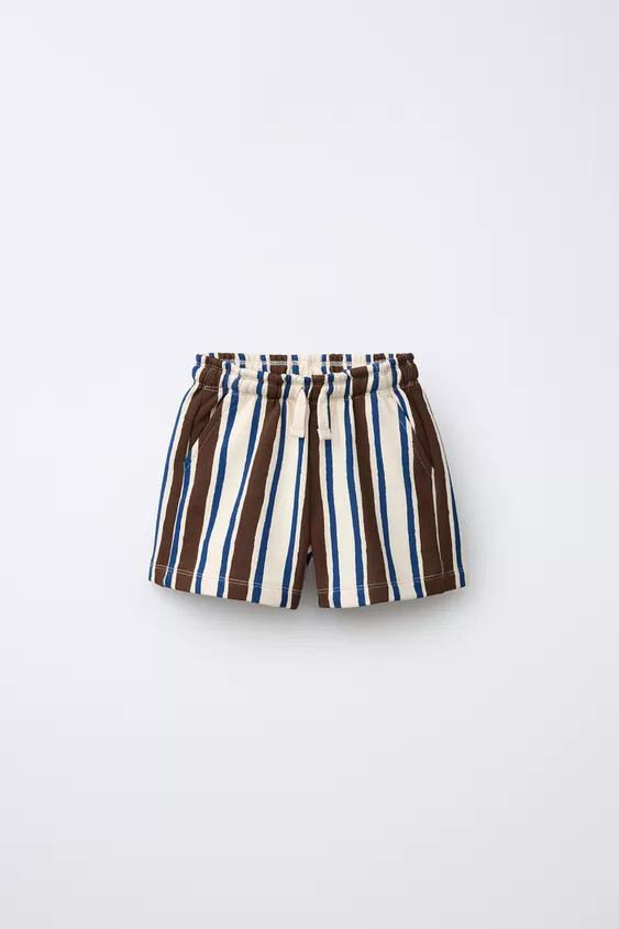 PLUSH STRIPED SHORTS | Zara US