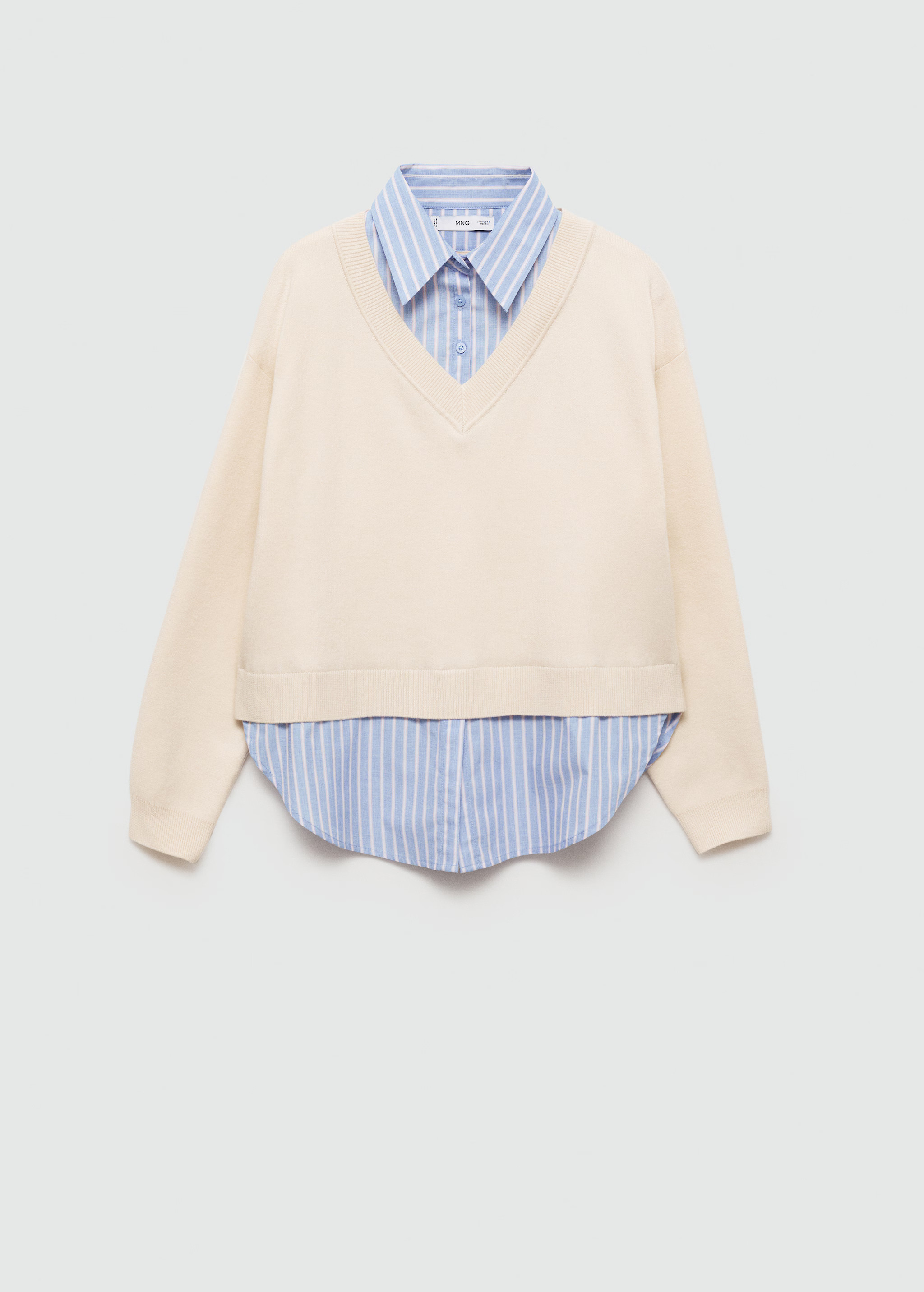 Combined shirt sweater - Woman | MANGO USA | MANGO (US)