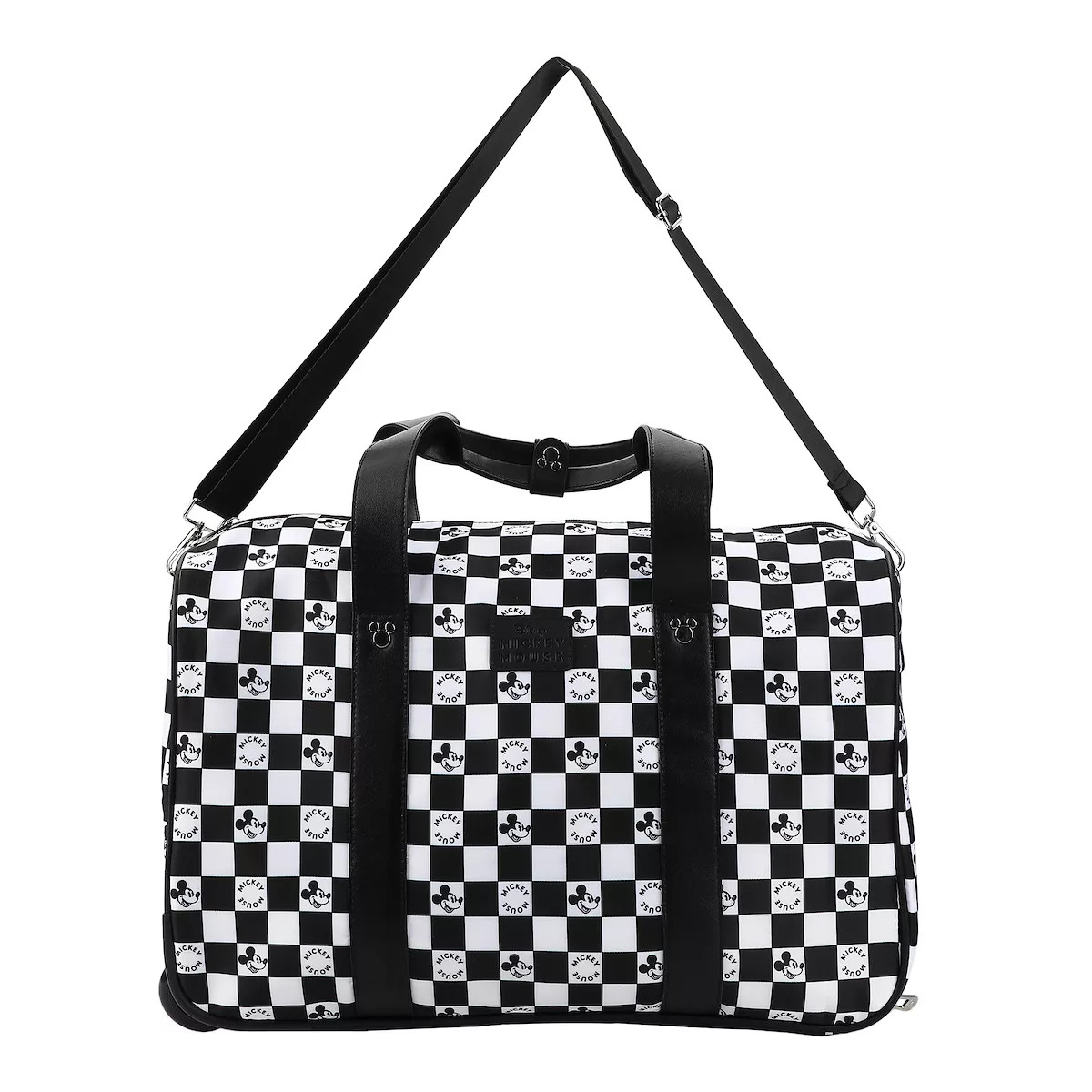 Disney Mickey Mouse Heads Black & White Checkered 18" Duffle Bag | Target