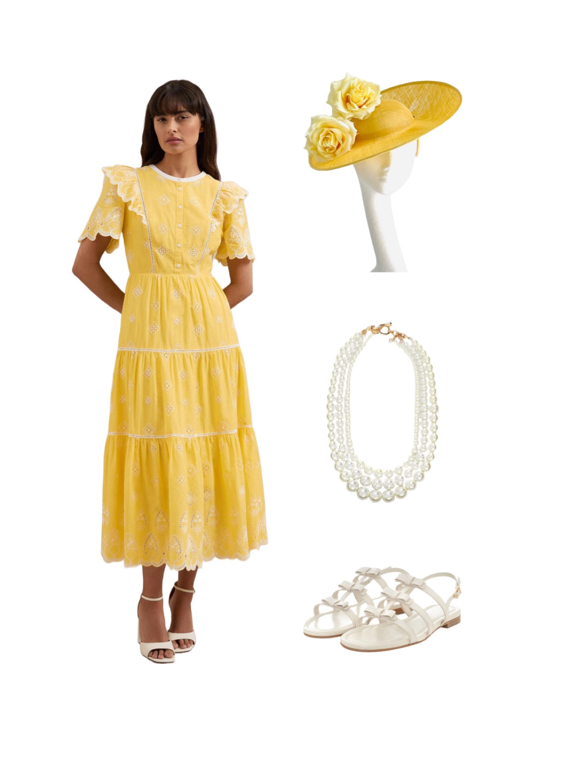 Wedding or race day ready with this fab mellow yellow shade of dress by Cefinn, partnered with a stunning hat Etsy and white accessories - Hobbs bow sandals and Monica statement faux pearl necklace. 💛💛💛

#racedayoutfit #racedayfashion #yellowdress #cefinn #hobbslondon #summerdress

#LTKuk #LTKsummer #LTKeurope