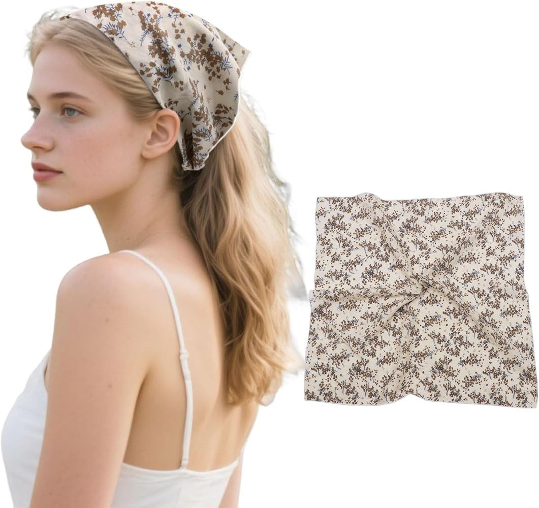 Bandanas para mujer de 21 pulgadas, bufanda cuadrada de algod\u00f3n, pa\u00f1uelo floral para el... | Amazon (US)