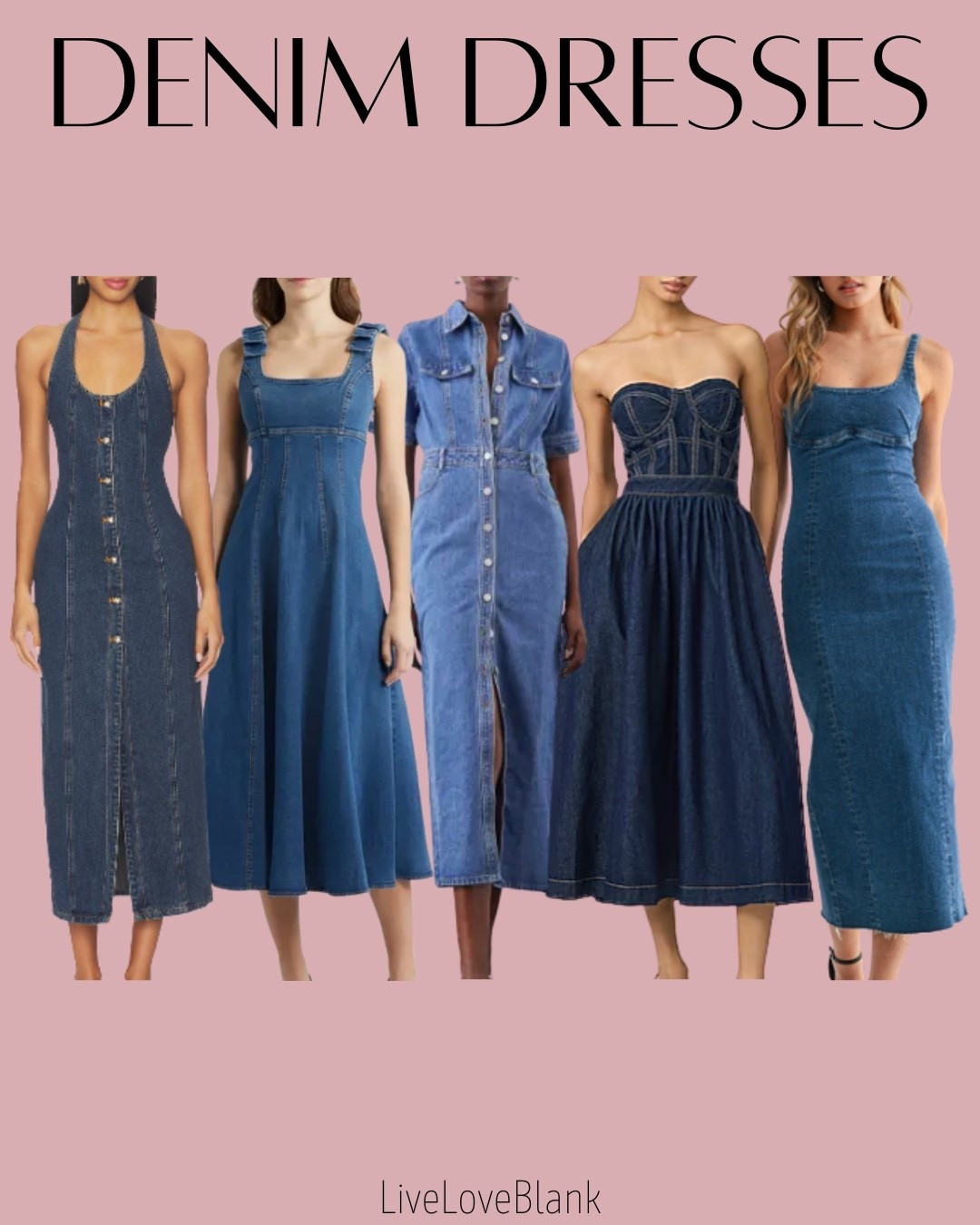 Denim dresses 
Spring and summer dresses 
Outfits for her

#LTKSeasonal #LTKOver40 #LTKTravel