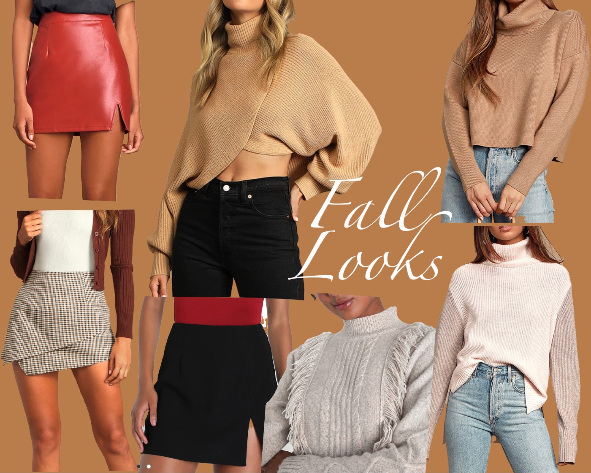 Fall cute and cozy season 

Red skirt runs a little big 
Plaid skirt runs a little small 
Black skirt fits as sized 

#LTKHolidaySale #LTKfindsunder50 #LTKSeasonal