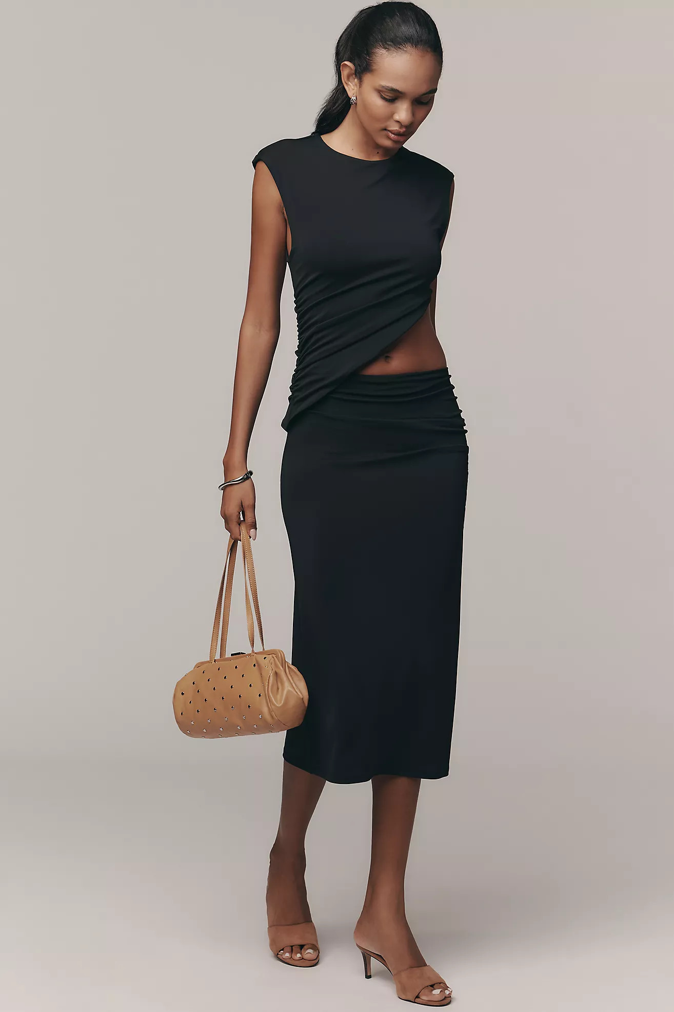 By Anthropologie Sleeveless Cutout Knit Midi Dress | Anthropologie (US)