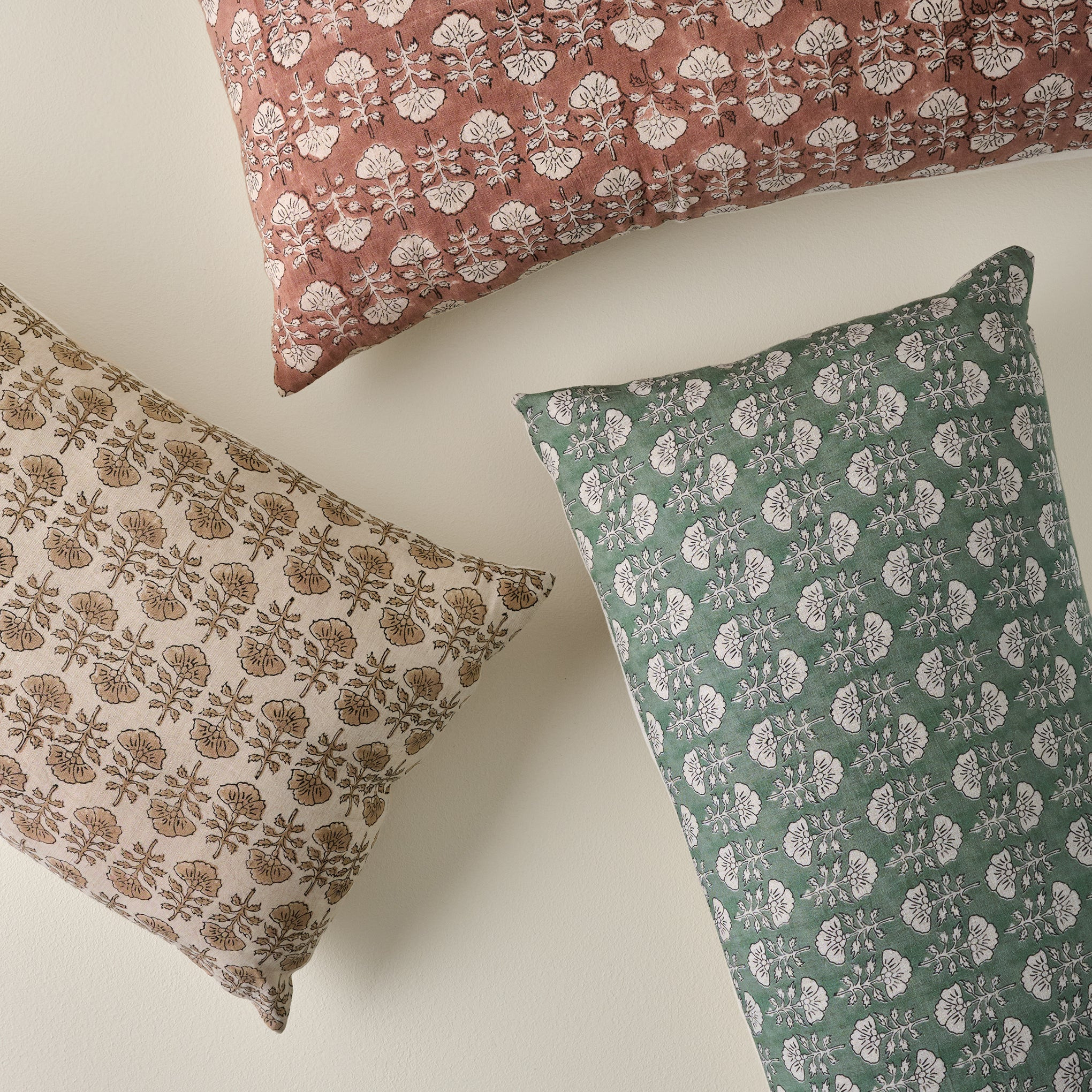 Flora Dusty Green Large Lumbar Pillow | Magnolia