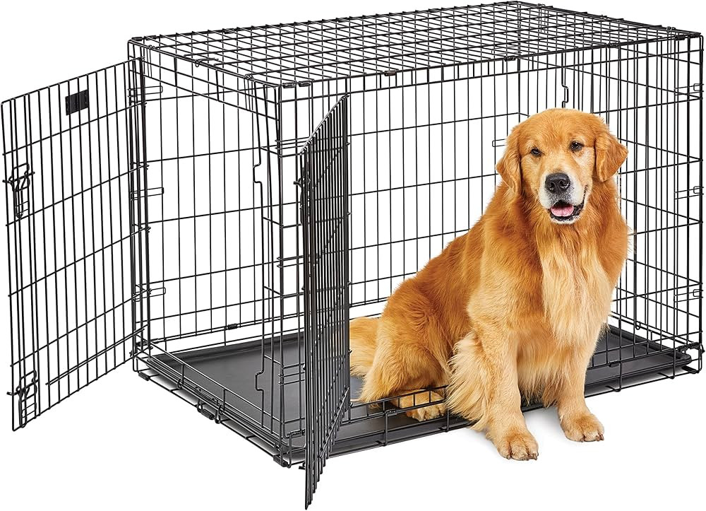 MidWest Homes for Pets Large Dog Crate | MidWest Life Stages Double Door Folding Metal Crate | Di... | Amazon (US)