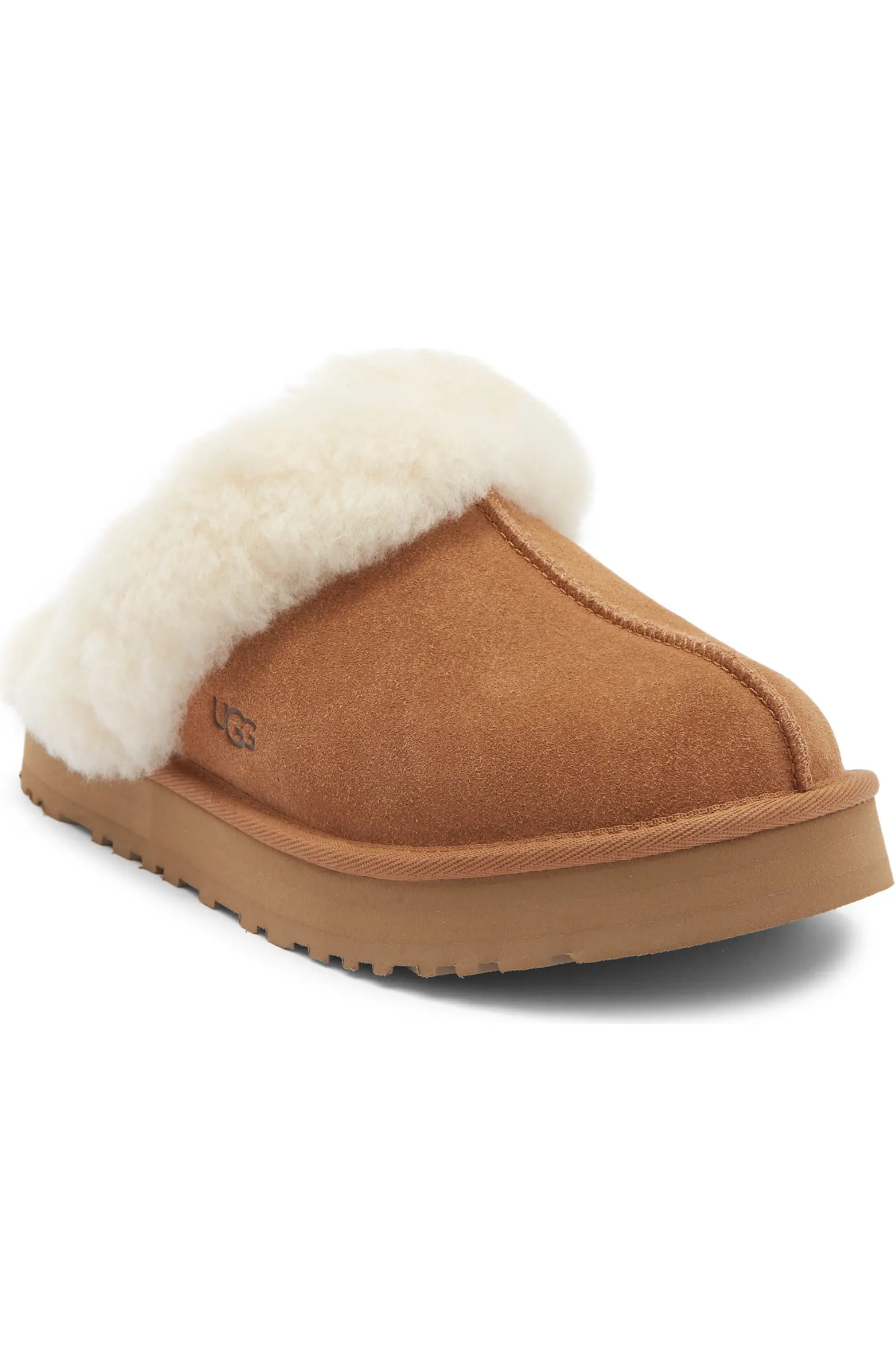 Kids' Disquette Genuine Shearling Trim Slipper | Nordstrom