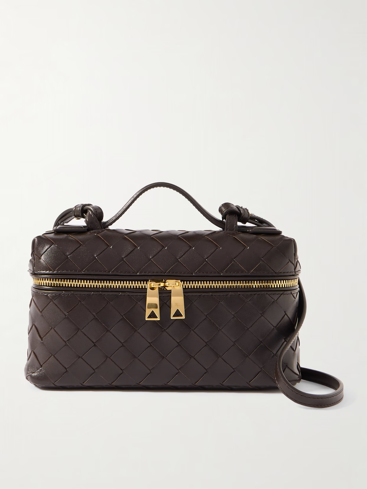 Bottega Veneta - Bang Bang Vanity Mini Intrecciato Leather Tote - Brown | NET-A-PORTER (US)