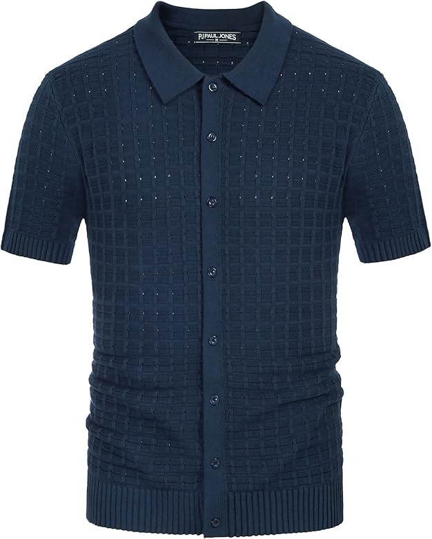 PJ PAUL JONES Mens Breathable Knitting Polo Shirts Short Sleeve Textured Golf Polo Shirts | Amazon (CA)
