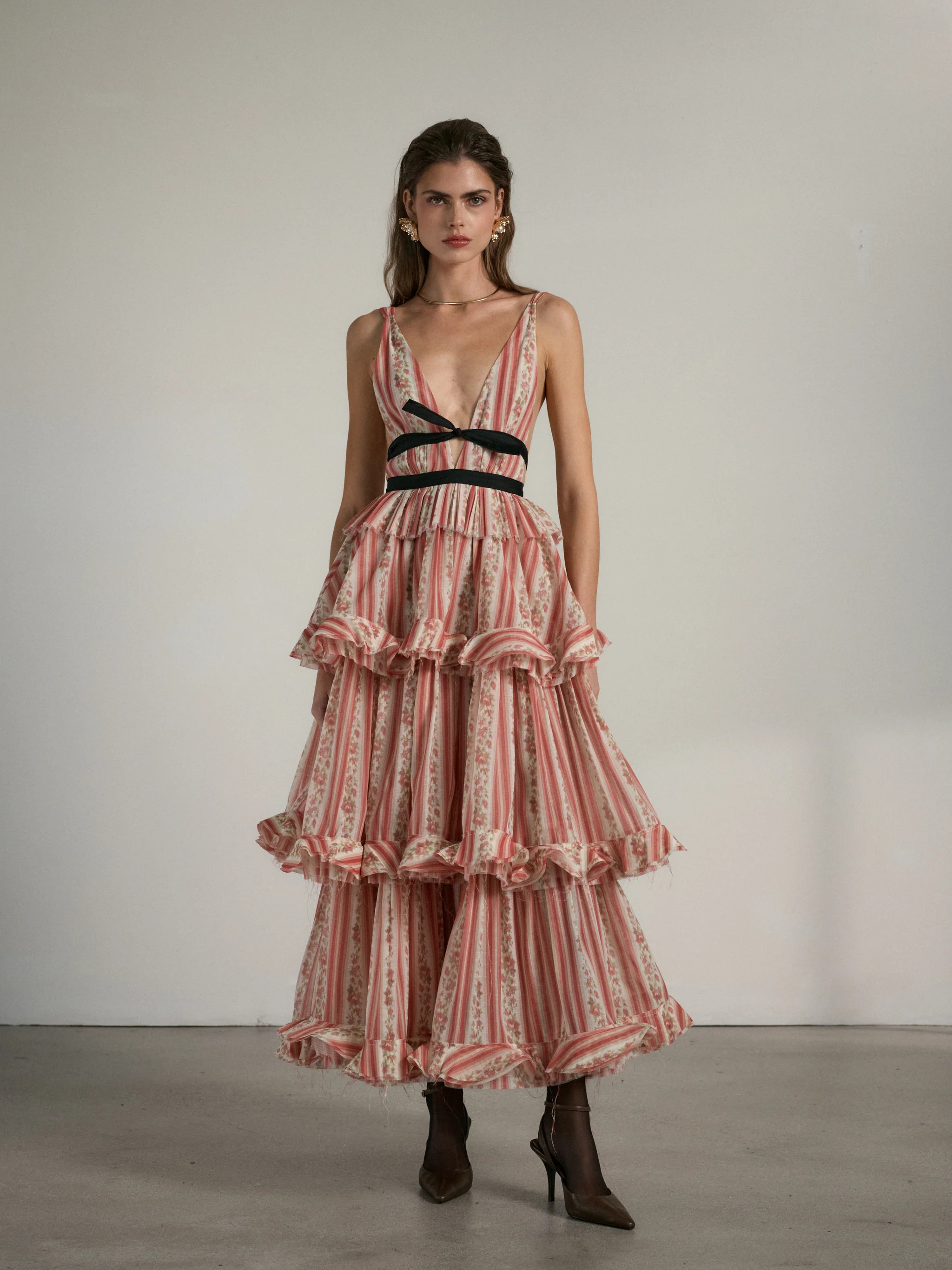 The Valencia Dress in Red Floral Stripe | Shop.app