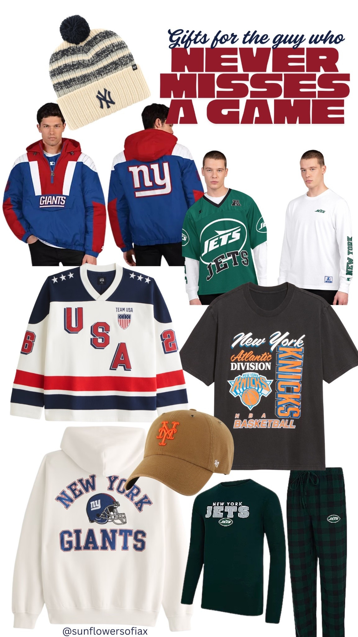 Gifts for the guy who never misses a game 🏈🏀⚾️
Rounded up the best fan gear from the Giants, Jets, Knicks, Mets, Yankees, USA Hockey, MLB, NFL, NHL & NBA — jackets, hoodies, tees, hats & cozy QVC pajamas.
Featuring Carhartt, Abercrombie, ’47 Brand & more fan-favorites.
Perfect for sports lovers + die-hard New York fans.
#ltkgiftguide #ltkmen #giftideasforhim #sportsfan #nfl #nba #mlb #nhl

#LTKCyberWeek #LTKMens #LTKHoliday