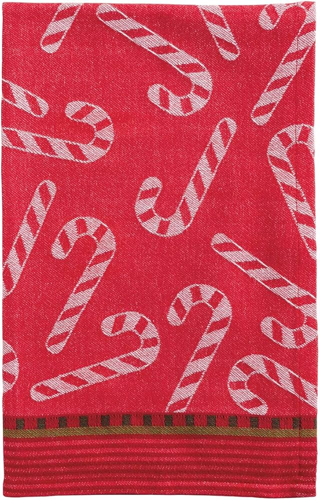 Mud Pie Christmas Candy Cane Jacquard Towel | Amazon (US)