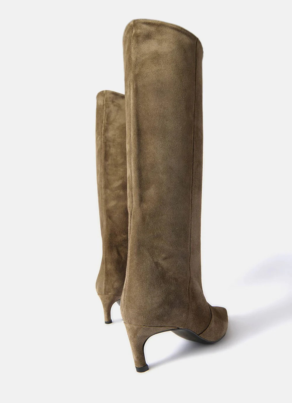 Piper Khaki Suede Long  Boots | Mint Velvet