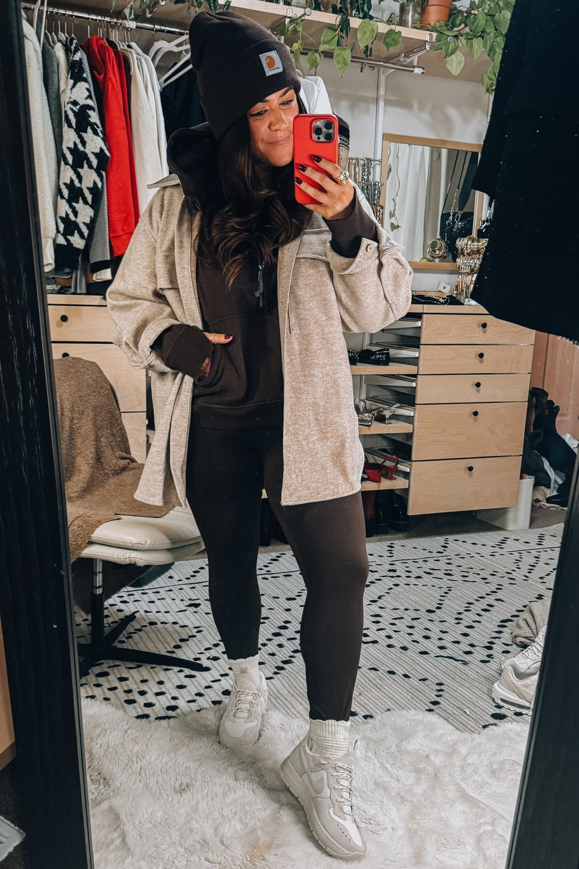 Midsize winter casual outfit idea 
Cozy pullover sweatshirt L/xl 
Leggings sized down to a size 12 
Ankle socks 
Nike cream and white sneakers size down a 1/2 size 


#LTKstyletip #LTKSeasonal #LTKmidsize