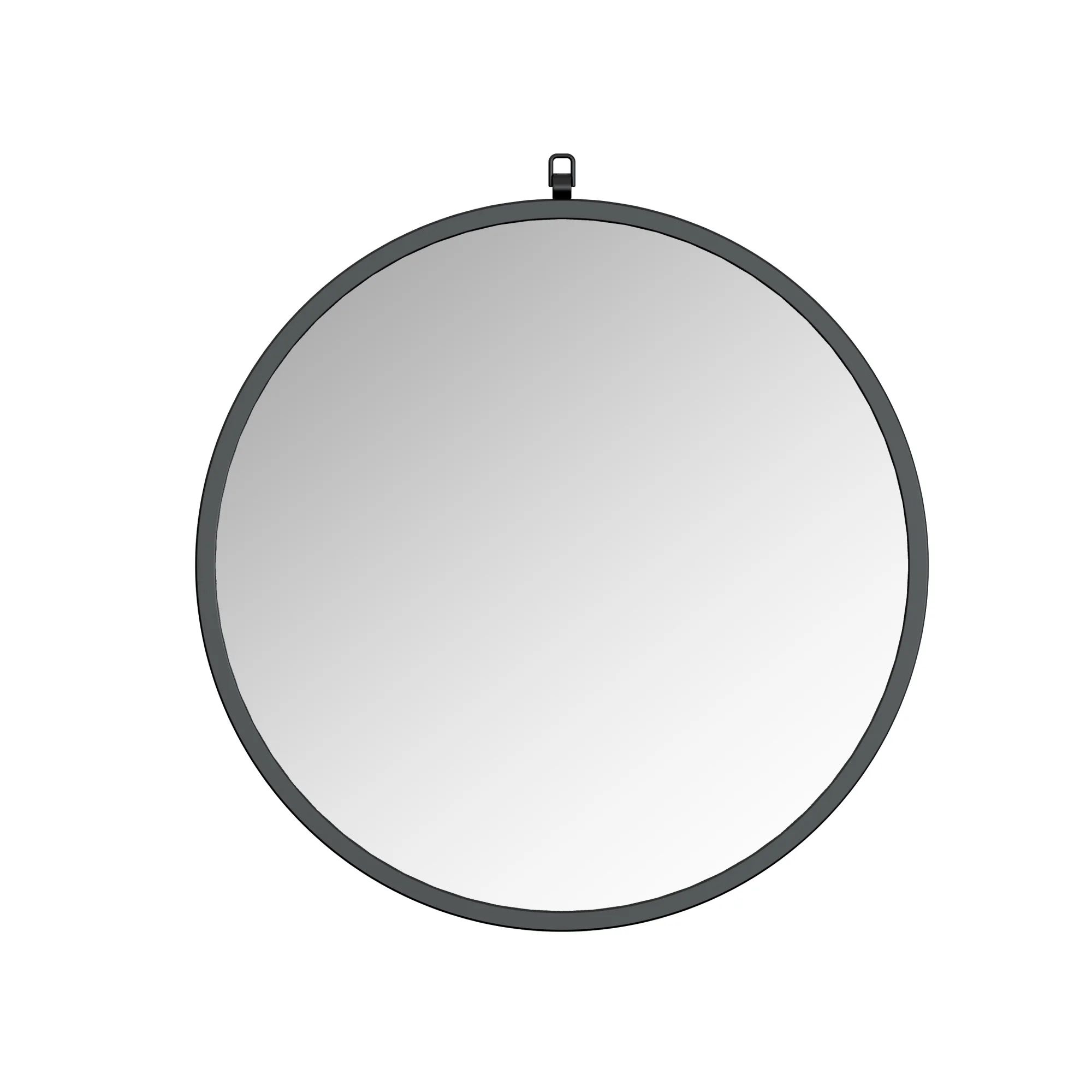 Haylo Black 28 Framed Round mirror with hook | Walmart (US)