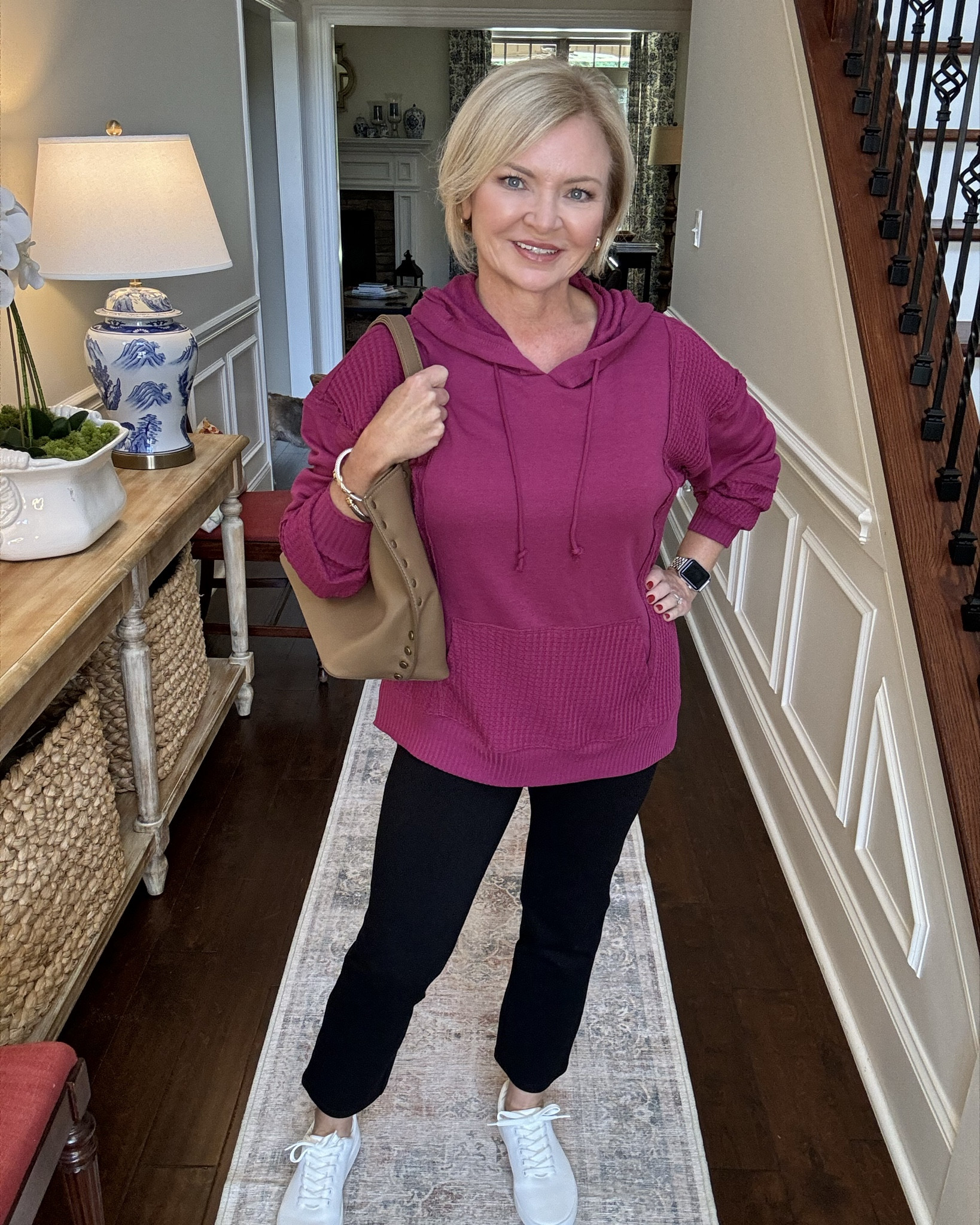 This would be a perfect outfit for running errands or travel! The pants are stretchy like leggings but have pockets & belt loops so you can style them like trousers.  I'm wearing Medium hoodie & medium pants in 26" inseam. 

Travel outfit
Airport outfit
Athleisure
Affordable
Fall outfit
Petite 
Over 50

#LTKOver40 #LTKStyleTip #LTKTravel