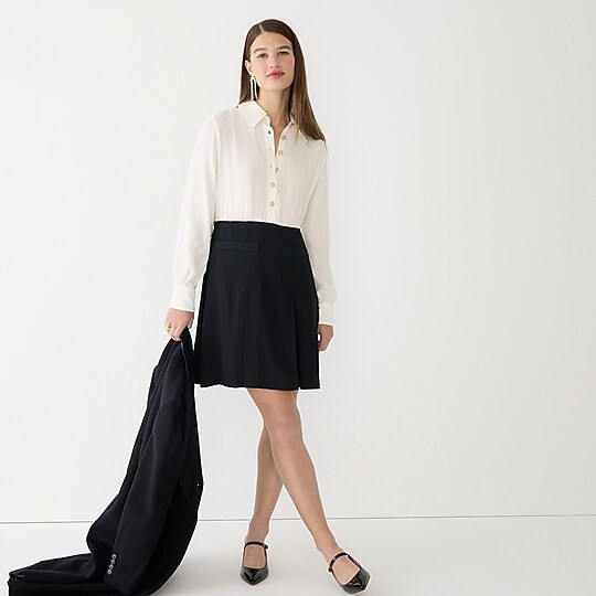 Button-front crepe shirtdress | J. Crew US