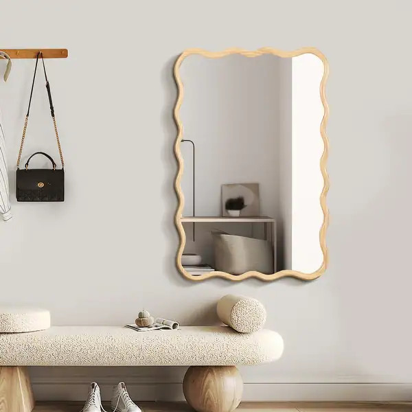 40" x 28" Solid Wood Wavy Rectangle Mirror - Bed Bath & Beyond - 41013685 | Bed Bath & Beyond