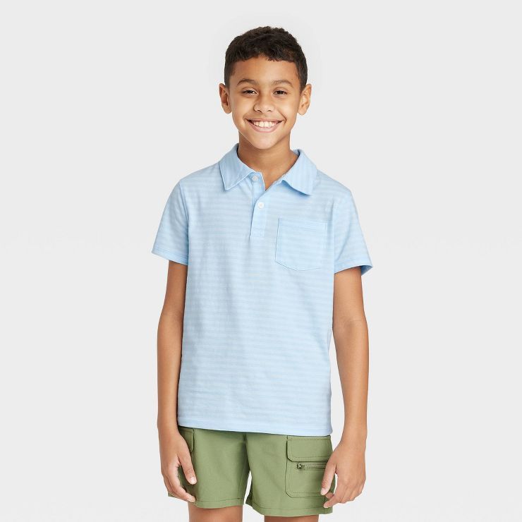 Boys' Short Sleeve Striped Polo Shirt - Cat & Jack™ | Target