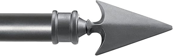 Deco Essential Adjustable Grey Curtain Rod for Windows 66 to 120 Inch Extendable Charcoal Drapery... | Amazon (US)