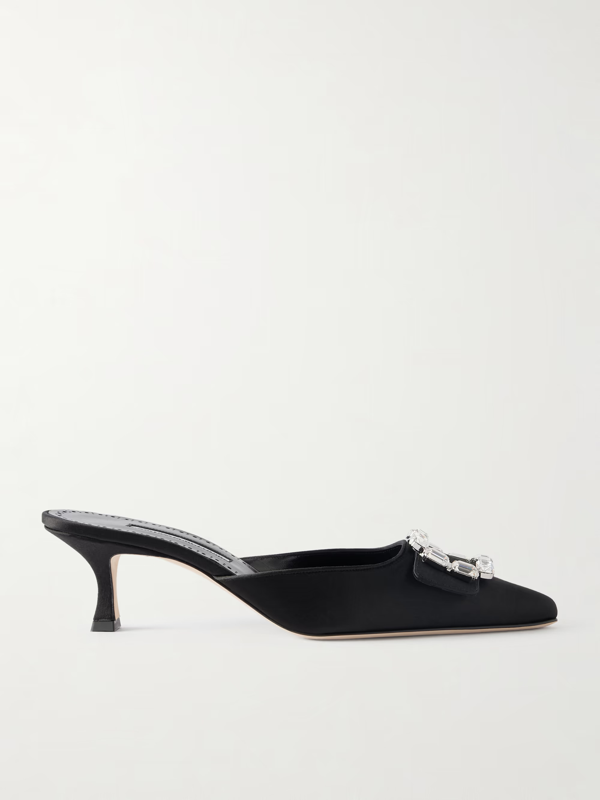 Mayjou 50 crystal-embellished satin mules | NET-A-PORTER (US)