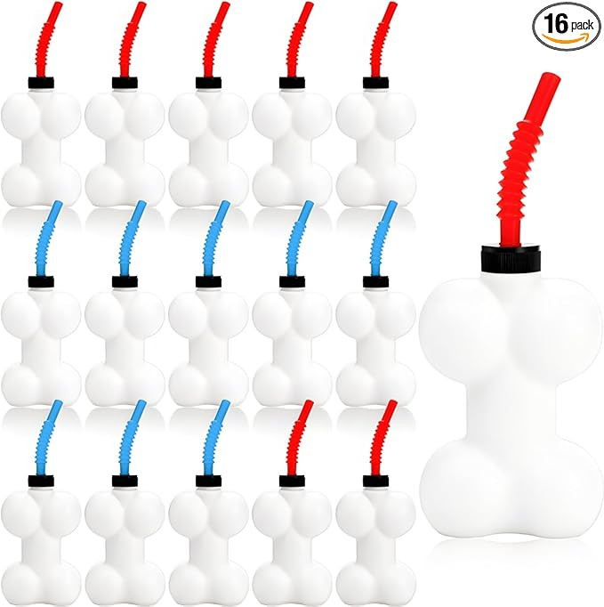 16 Pack Dog Bone Cups with Straws and Lids, 10 OZ Plastic Pup Cup for Dogs, Puppy Pals Paw Cups F... | Amazon (US)