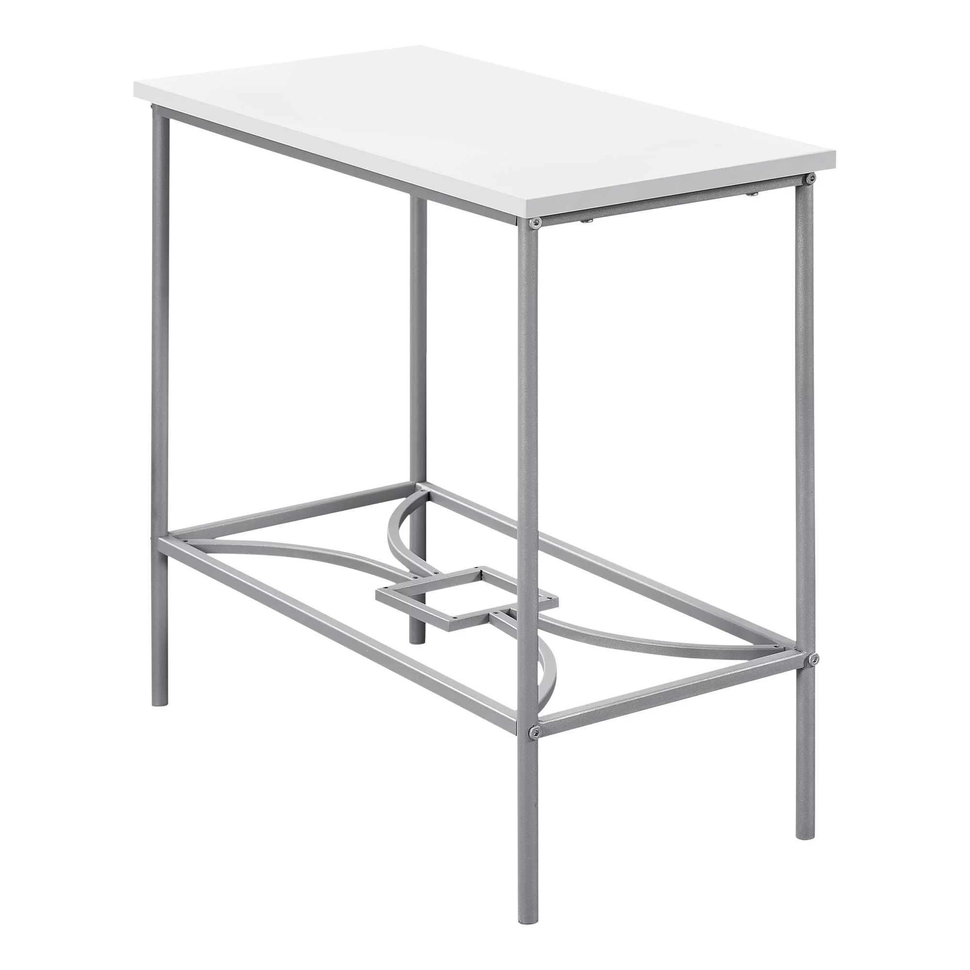 ACCENT TABLE - 22"H / WHITE / SILVER METAL | Walmart (US)