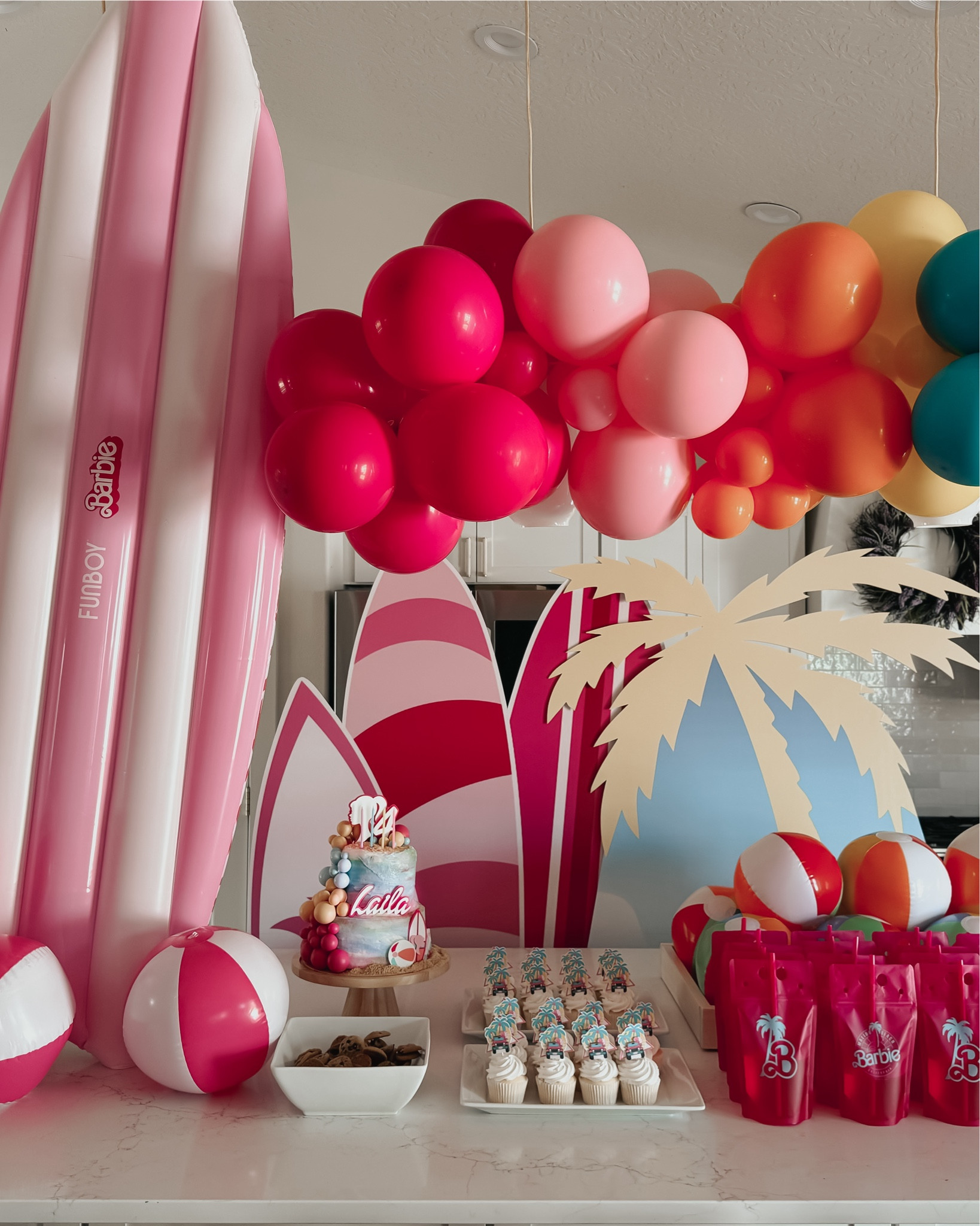 Laila is in her  b a r b i e   era and we had so much fun planning her birthday party! 

Everything from her party turned out so cute and her party was so much fun! 

Her auntie surprised her with her very own  B a r b i e  jeep! The kids had so much fun driving it around 🥹

We got her cardboard, stand outs from Fathead and they really brought it all together! 

The palm trees and surfboards are all custom Fathead orders that really brought the vibe 🥹🥹

| birthday party, birthday decor, balloon arch, birthday backdrop, party decor, party inspo, birthday cake, cake inspo |

#birthdayparty #birthdaydecor #balloonarch #birthdaybackdrop #partydecor #partyinspo #birthdaycake #cakeinspo


#LTKFamily #LTKBaby #LTKKids