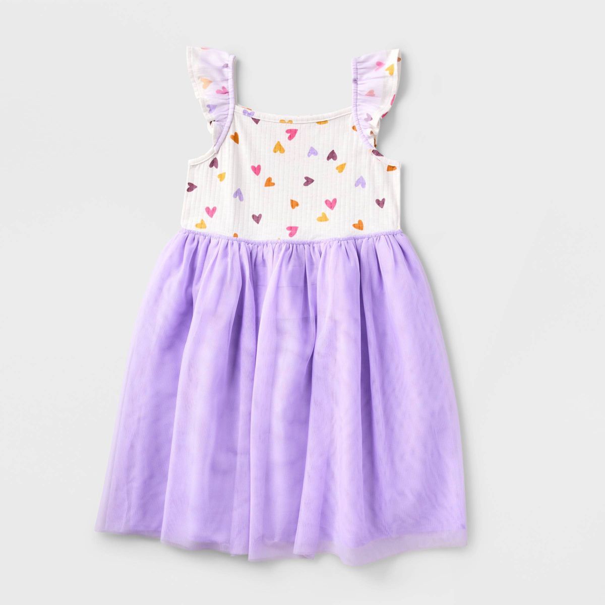 Girls' Adaptive Flutter Sleeve Tulle Dress - Cat & Jack™ Almond Cream | Target