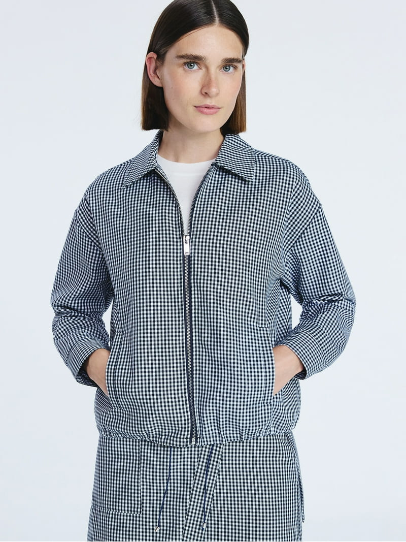 Free Assembly Women's Collared Bubble Jacket with Long Sleeves, Sizes XS-XXL | Walmart (US)