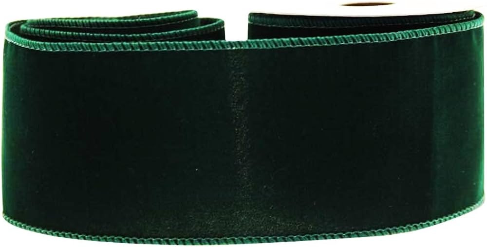 FloristryWarehouse Velvet Ribbon 63mm Wide x 9m Emerald Green | Amazon (UK)