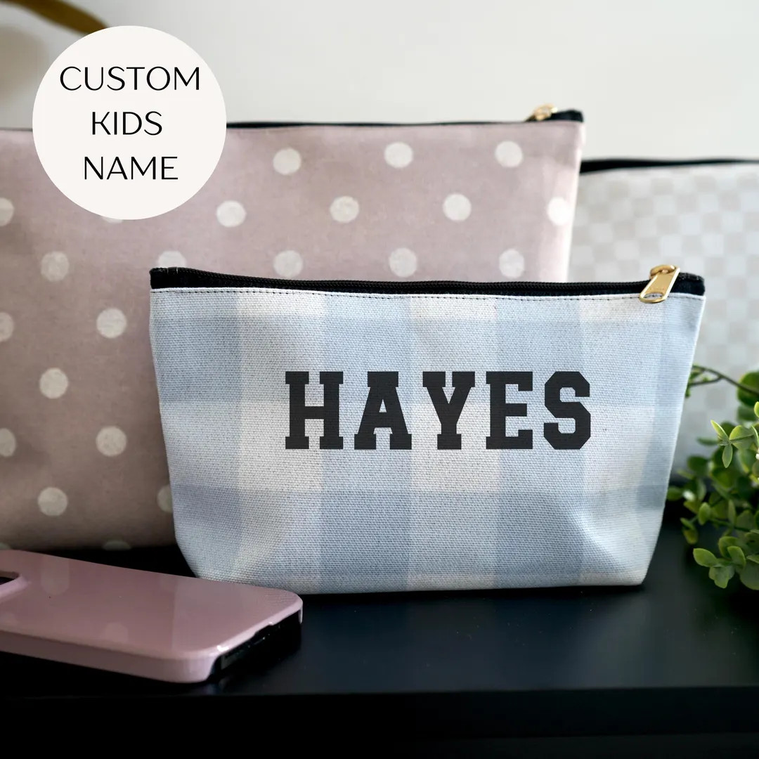 Custom Kids Name Zipper Pouch for Diaper Bag Organization With Personalization Travel Pouch With ... | Etsy (US)