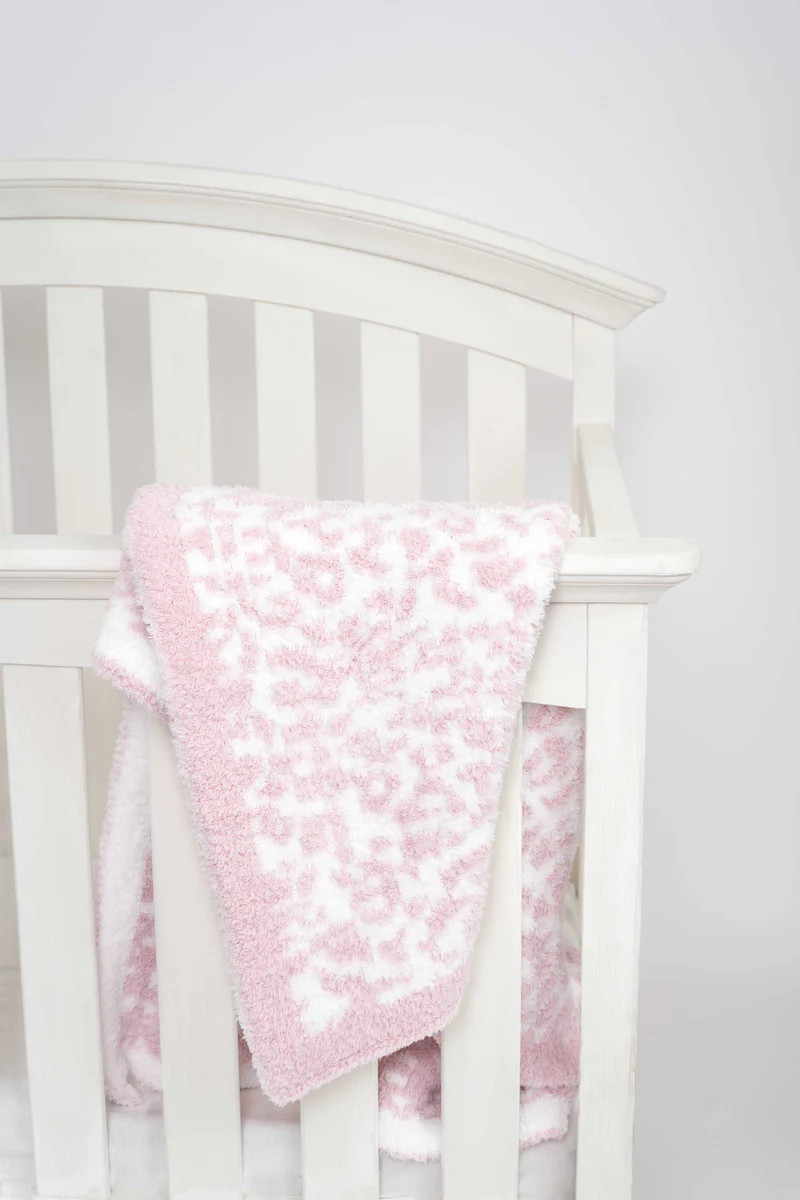 Rose Pink & White Leopard Print Toddler Blanket | Sunset Snuggles