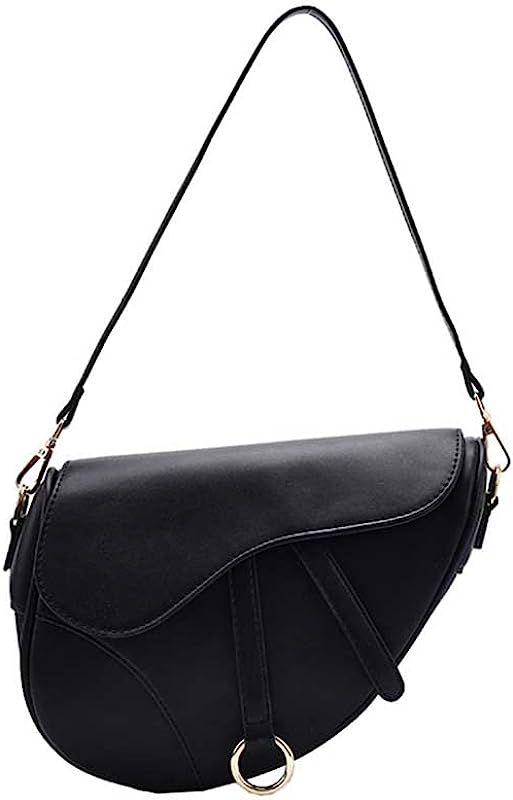 PURFANREE Women Trendy Small Clutch Purse Saddle Shoulder Bag Underarm Handbag Satchel HandBag Cr... | Amazon (UK)