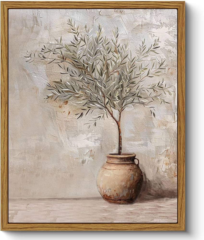 ARPEOTCY Vintage Framed Botanical Wall Art, Bedroom Bathroom Rustic Farmhouse Art Decor, Olive Tr... | Amazon (US)