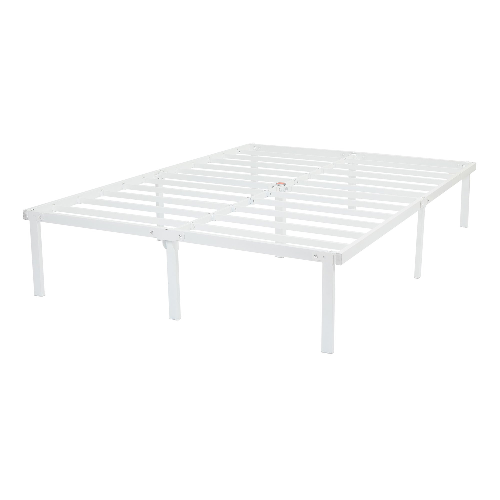 Mainstays 14" Heavy Duty White Steel Slat Bed Frame, Queen | Walmart (US)