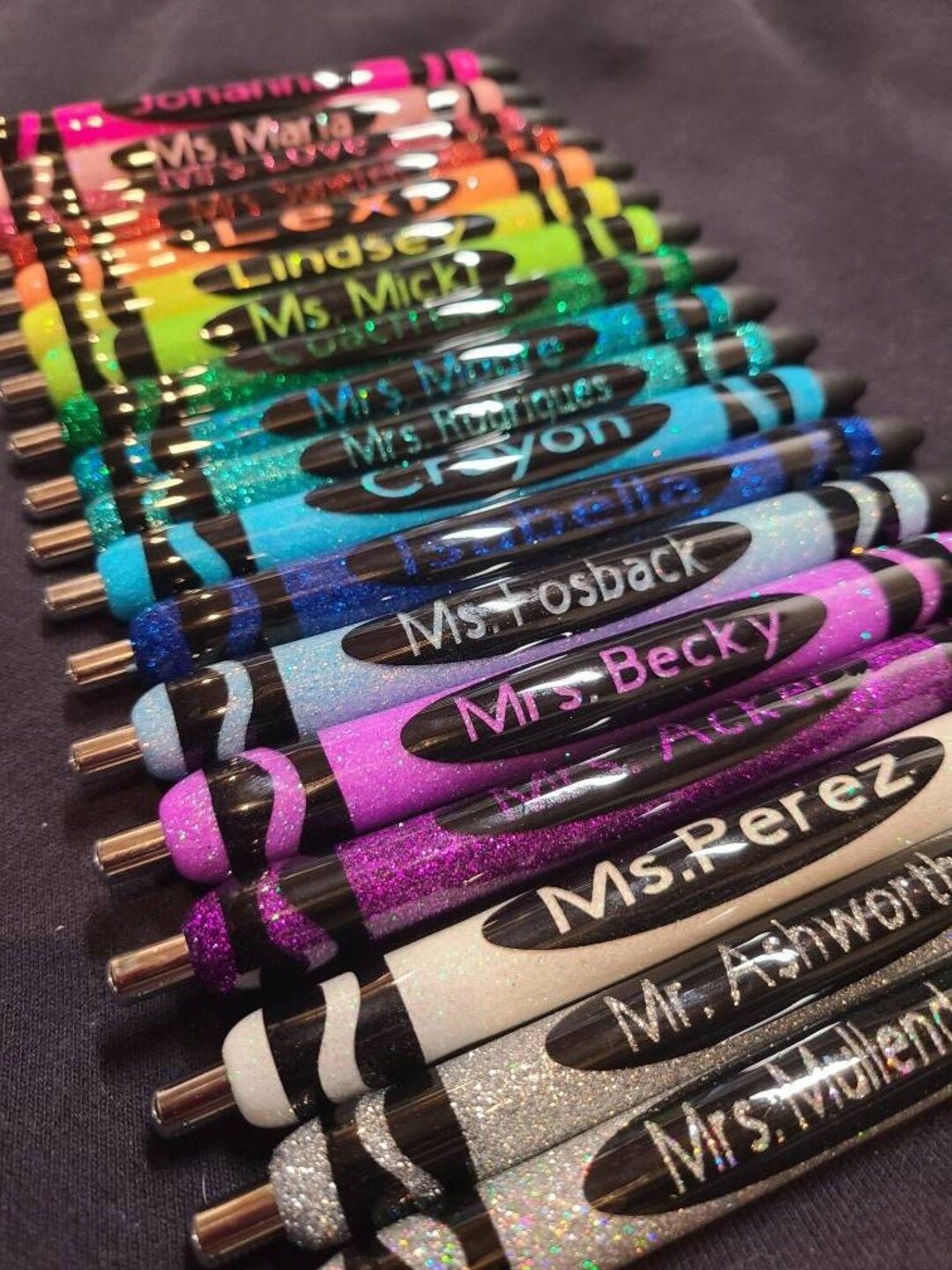 Personalized Glitter Crayon Style Pen | Etsy (US)