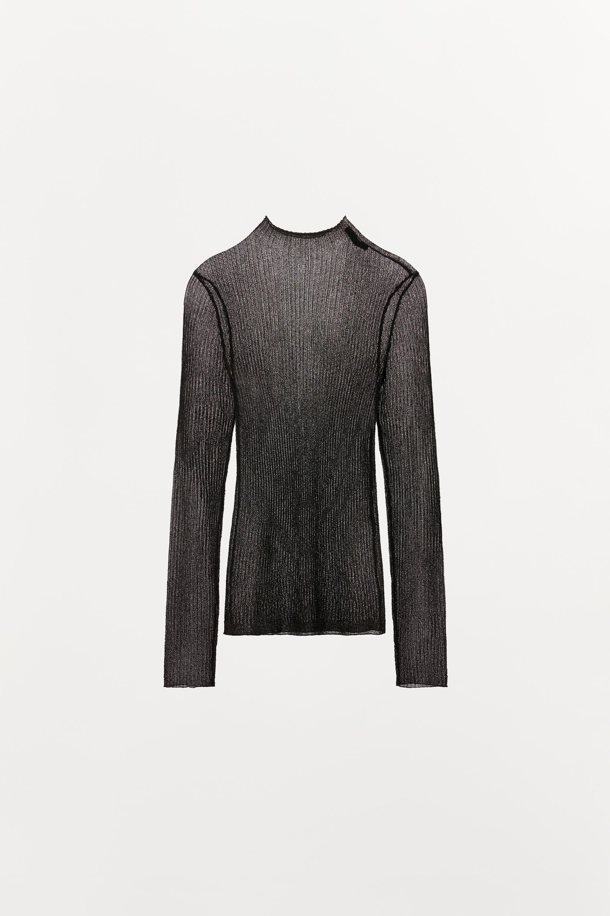 METALLIC THREAD KNIT TOP | Zara US