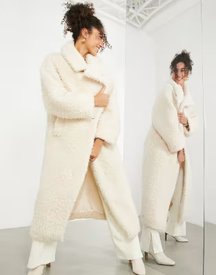 ASOS EDITION oversized teddy coat in cream | ASOS | ASOS (Global)