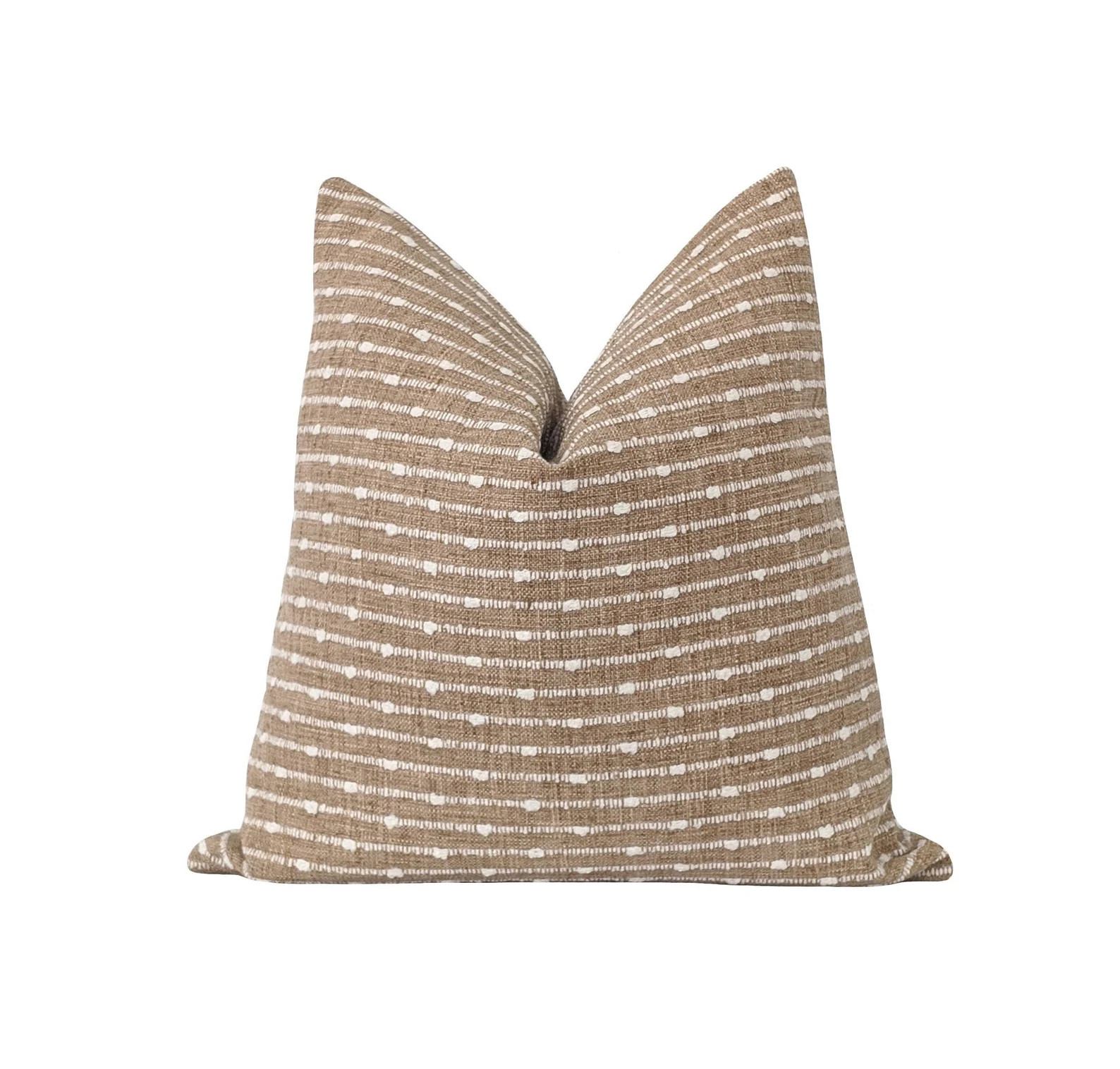 Dark Sand DOUBLE SIDED Woven Pillow Cover, Farmhouse Decorative Pillow Cover, Chunky Woven Stripe... | Etsy (US)