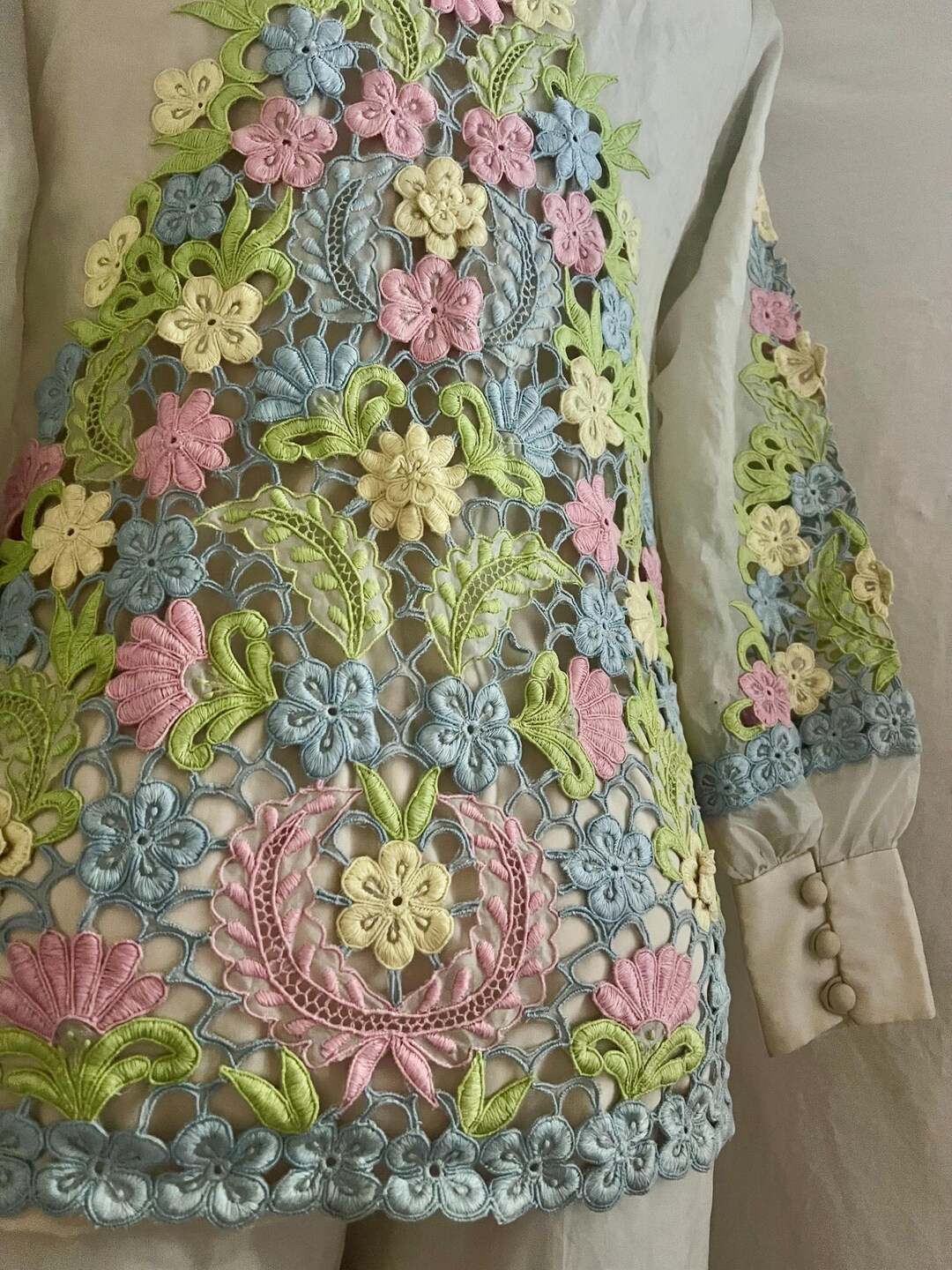 1960s Vintage Rainbow Filagree Silk Suit Sz Xs - Etsy | Etsy (US)