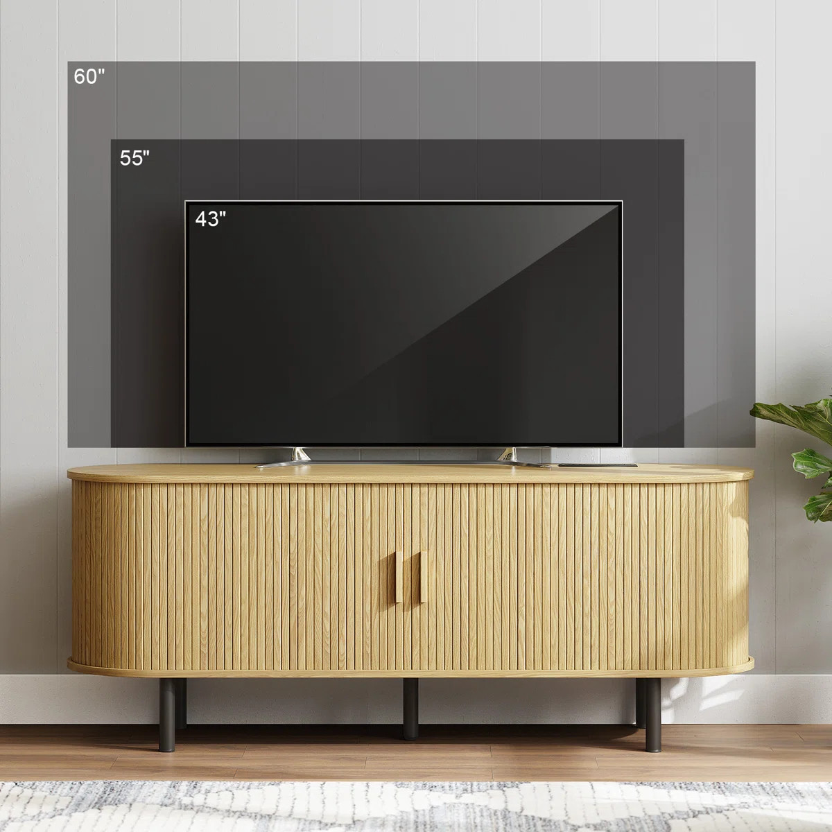 Jalonda Modern Wood TV Stand with Storage and Shelves to Fit up to 80" TVs | Wayfair North America