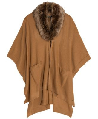 Lauren Ralph Lauren Detachable Collar Ruana - Macy's | Macy's