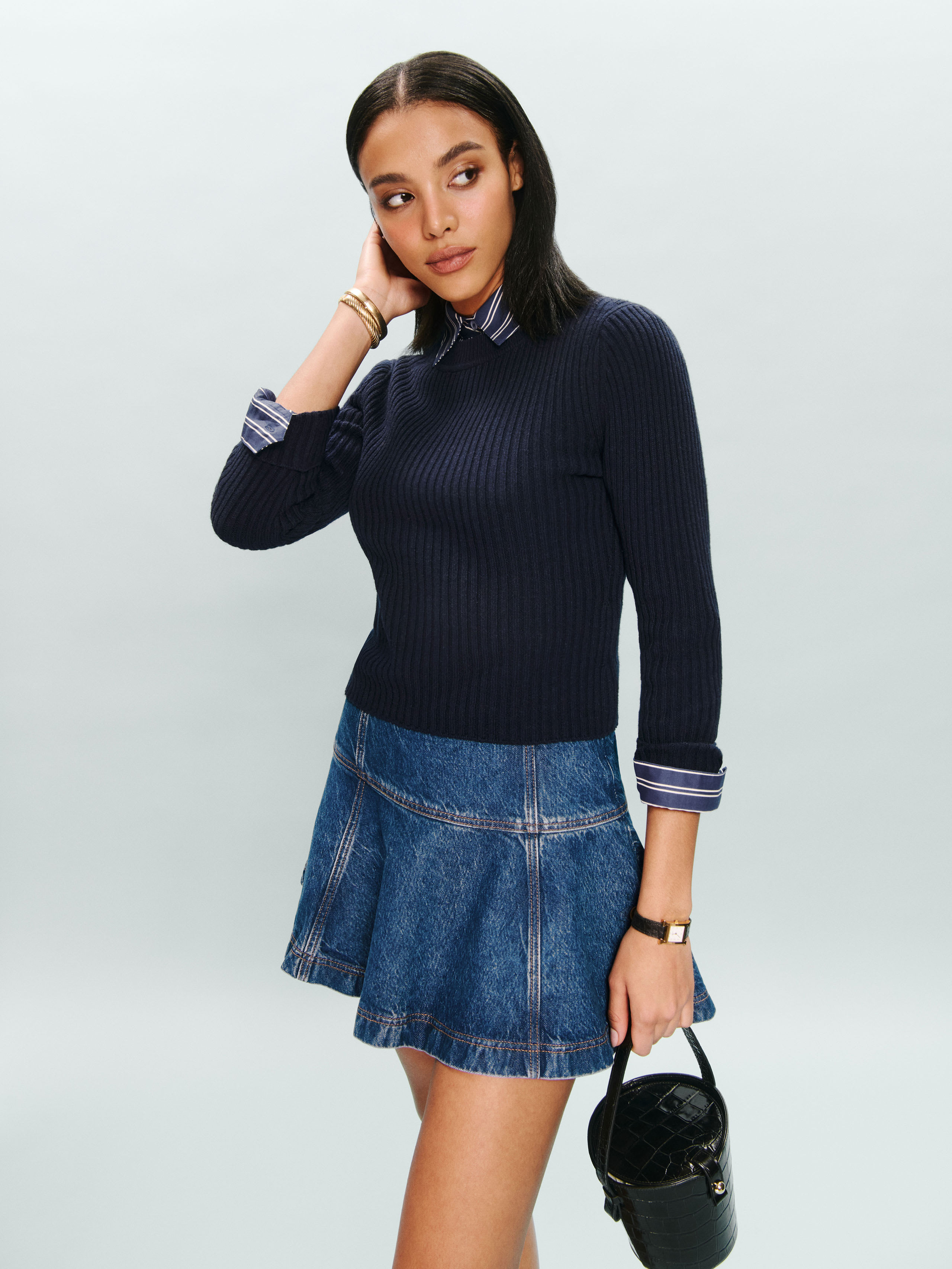 Bentley Denim Mini Skirt | Reformation (Global)
