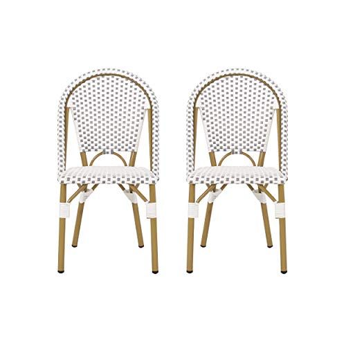 Christopher Knight Home 313253 Philomena Outdoor French Bistro Chair (Set of 2), Gray + White + B... | Amazon (US)
