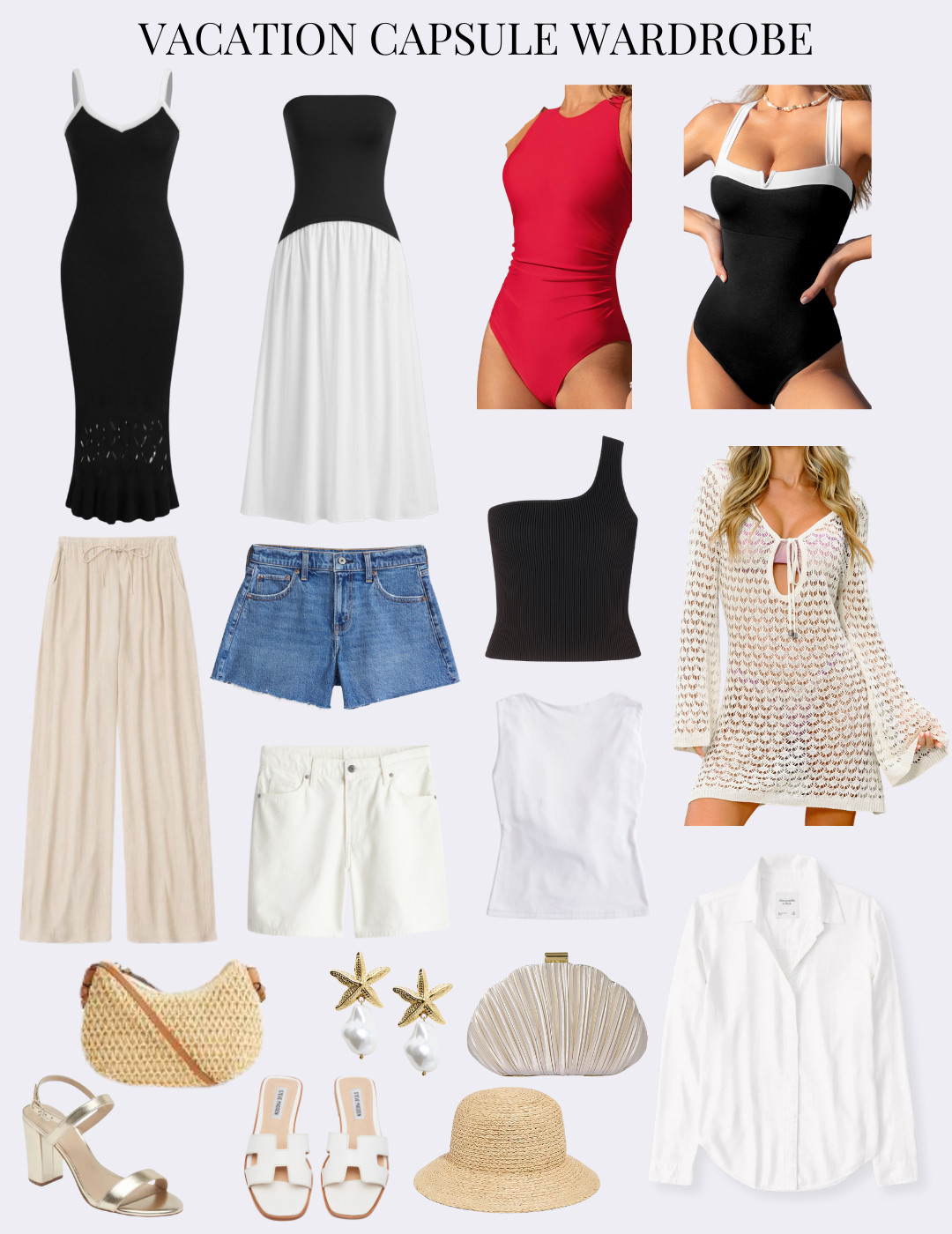 Vacation Capsule Wardrobe 2025 

 #LTKSeasonal #LTKSwim #LTKTravel