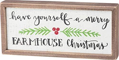 Primitives by Kathy Inset Box Sign, Merry Farmhouse Christmas | Amazon (US)