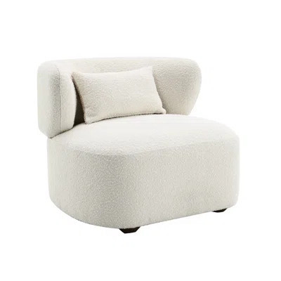 Elegant Beige Boucle Chair - Foam Cushion Classy Accent Ergonomic Support Comfortable | Wayfair North America